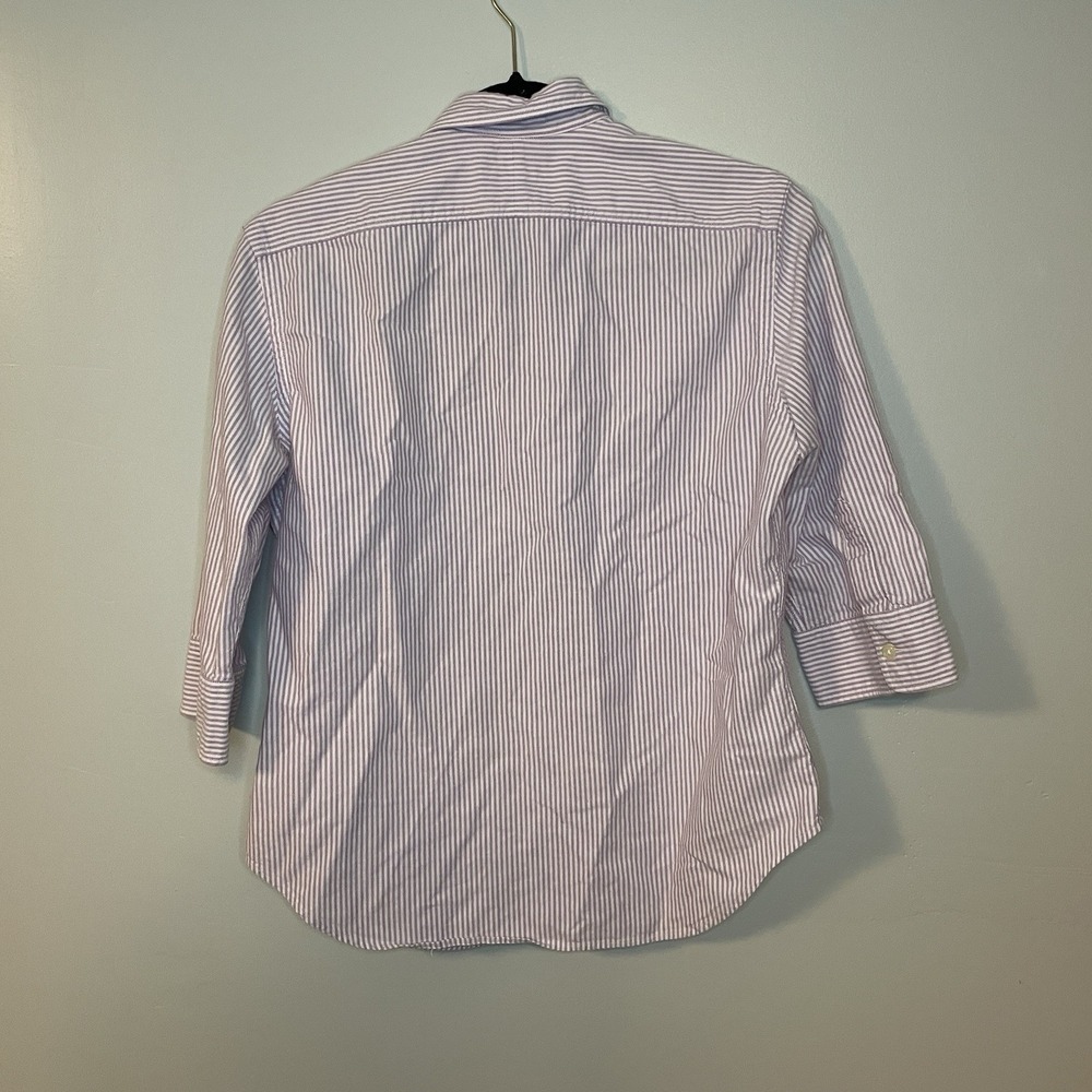 Ralph Lauren Women's Striped Button-Up Shirt in Light Blue - Picture 4 of 4